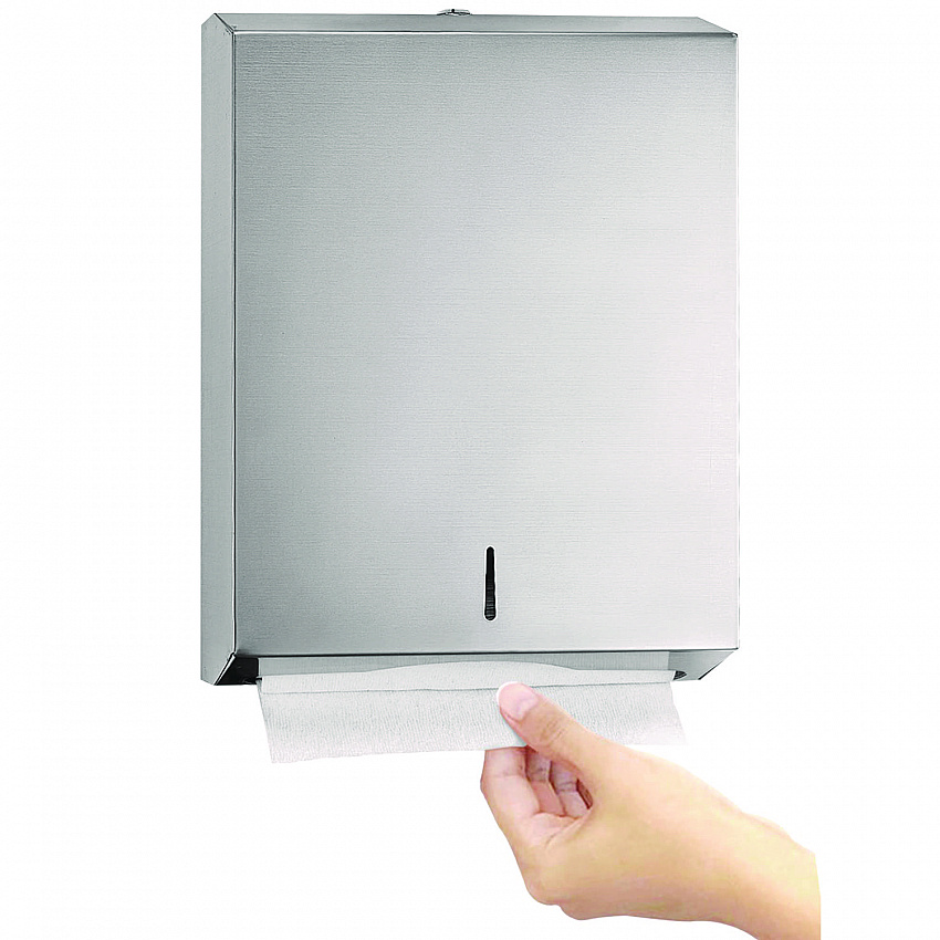 Vertical C-Fold/Multi-Fold Paper Towel Dispenser, 14.5 x 4 x 11.2, Brushed Stainless Steel (ALP480)