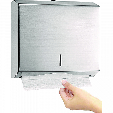 Horizontal C-Fold/Multi-Fold Paper Towel Dispenser, 10.2 x 4 x 11.2, Brushed Nickel (ALP481)