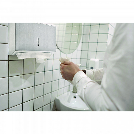 Horizontal C-Fold/Multi-Fold Paper Towel Dispenser, 7.08 x 3.93 x 10.82, Brushed Nickel (ALP481S)