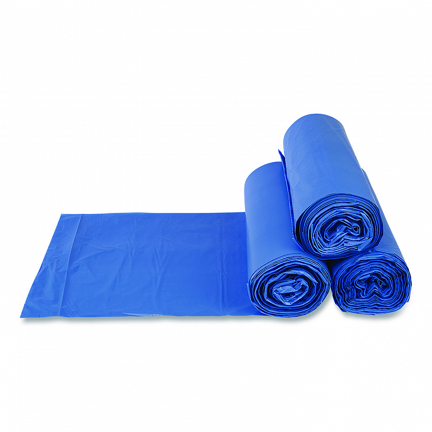 High-Density Commercial Can Liners, 60 gal, 18 mic, 40" x 48", Blue, 200/Carton (BRS404818BL)