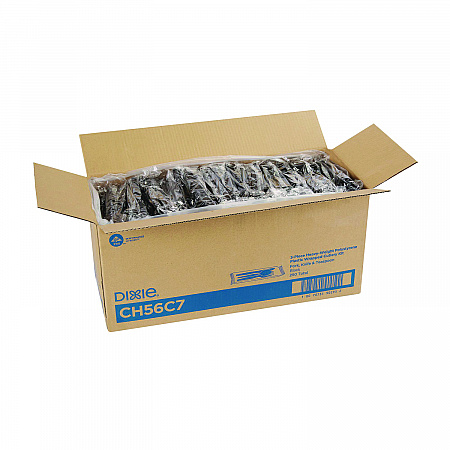 Individually Wrapped Heavyweight Cutlery Set, Fork/Knife/Spoon, Plastic, Black, 250/Carton (CH56C7)