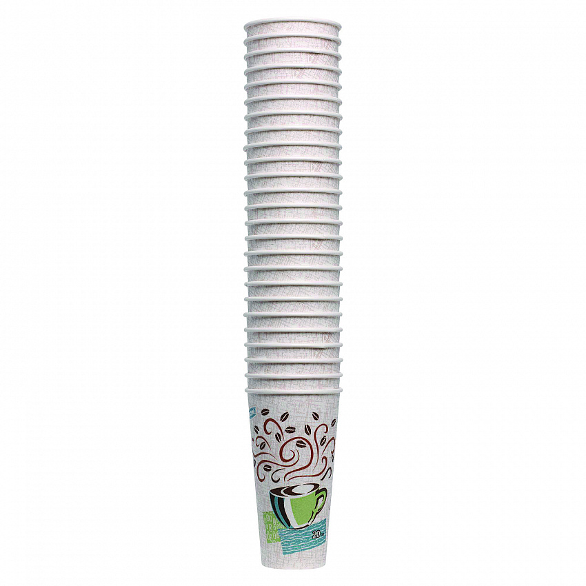 PerfecTouch Paper Hot Cups, 20 oz, Coffee Haze Design, 25/Pack (5320CDPK)