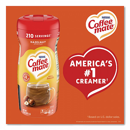 Hazelnut Creamer Powder, 15 oz Canister (12345)