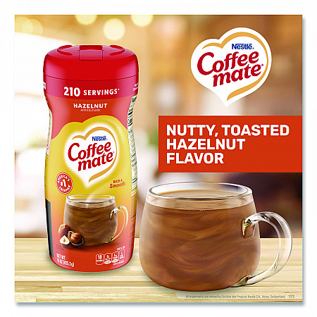 Non-Dairy Powdered Creamer, Hazelnut, 15 oz Canister, 12/Carton (12345CT)