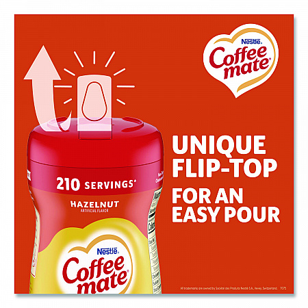 Non-Dairy Powdered Creamer, Hazelnut, 15 oz Canister, 12/Carton (12345CT)