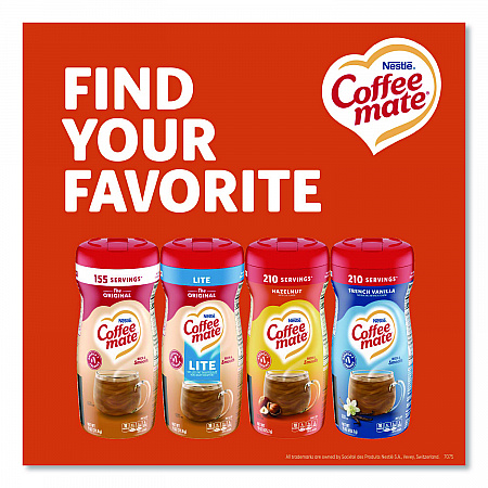 Non-Dairy Powdered Creamer, Hazelnut, 15 oz Canister, 12/Carton (12345CT)