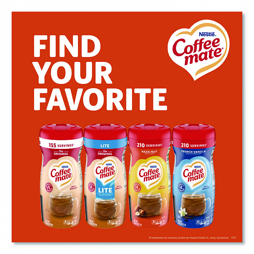 Non-Dairy Powdered Creamer, Hazelnut, 15 oz Canister, 12/Carton (12345CT)