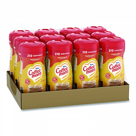 Non-Dairy Powdered Creamer, Hazelnut, 15 oz Canister, 12/Carton (12345CT)