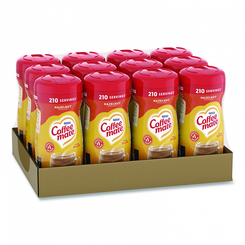 Non-Dairy Powdered Creamer, Hazelnut, 15 oz Canister, 12/Carton (12345CT)