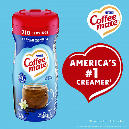 Non-Dairy Powdered Creamer, French Vanilla, 15 oz Canister, 12/Carton (35775CT)