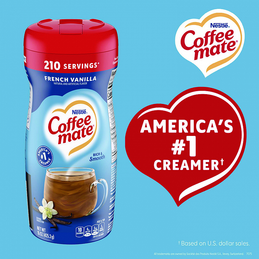 Non-Dairy Powdered Creamer, French Vanilla, 15 oz Canister, 12/Carton (35775CT)