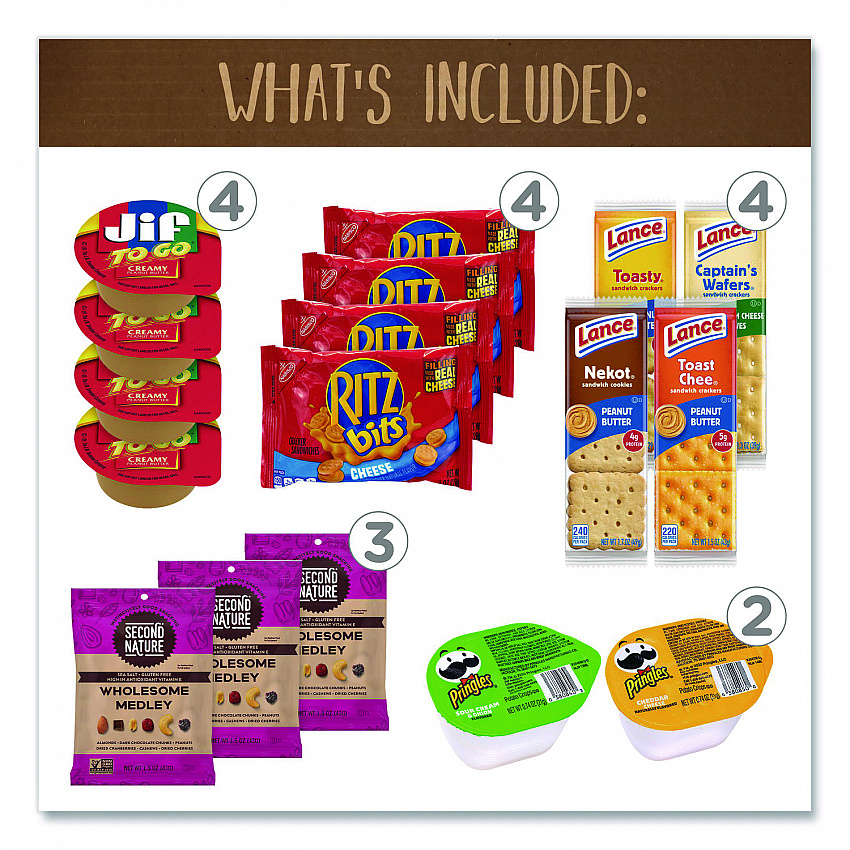 On The Go Snack Box, 27 Assorted Snacks/Box (700S0009)