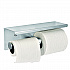 Double Post Toilet Paper Holder with Shelf Storage Rack, 3.87 x 10.5 x 3.95, Brushed Stainless Steel (ALP487B)