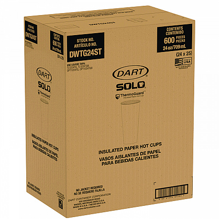 Thermoguard Insulated Paper Hot Cups, 24 oz, White Sustainable Forest Design, 600/Carton (DWTG24W)