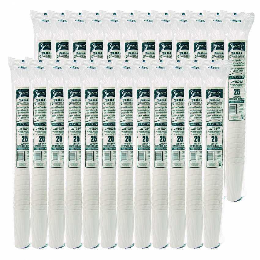 Thermoguard Insulated Paper Hot Cups, 24 oz, White Sustainable Forest Design, 600/Carton (DWTG24W)