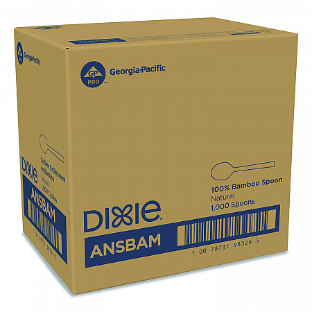 Bamboo Cutlery, Mediumweight Spoon, Paper, Light Golden, 100/Pack, 10 Packs/Carton (ANSBAM)