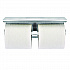 Double Post Toilet Paper Holder with Shelf Storage Rack, 3.87 x 10.5 x 3.95, Brushed Stainless Steel (ALP487B)