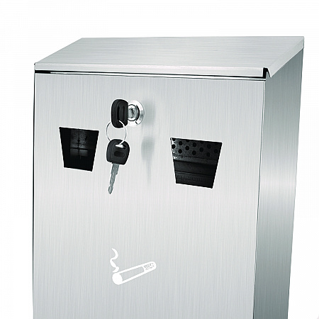 Wall-Mounted Safe Cigarette Disposal Station Outdoor Ashtray, Stainless Steel (ALP49001SS)