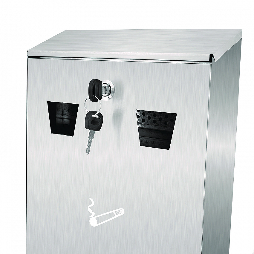 Wall-Mounted Safe Cigarette Disposal Station Outdoor Ashtray, Stainless Steel (ALP49001SS)