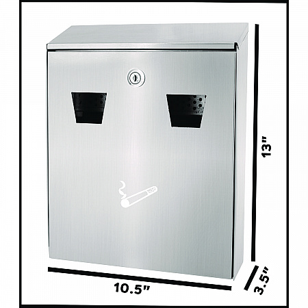 Wall-Mounted Safe Cigarette Disposal Station Outdoor Ashtray, Stainless Steel (ALP49001SS)