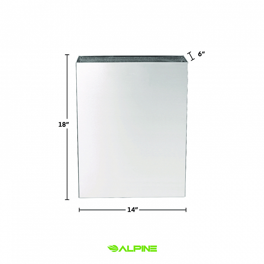 Stainless Steel Surface-Mounted Waste Receptacle, 6.4 gal, Brushed Stainless Steel (ALP491)