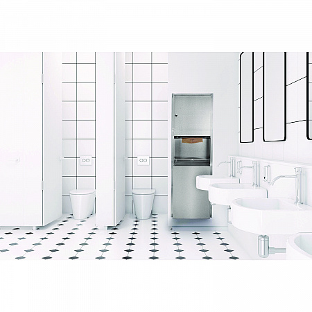Stainless Steel Recessed Paper Towel Dispenser with Waste Receptacle, 56 x 4 x 17 (ALP492)