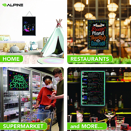 LED Illuminated Hanging Message Writing Board, Black 26