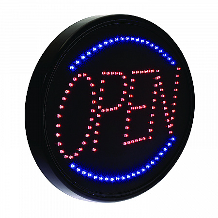 LED Oval Open Sign, 23 x 14, Black Frame, Blue/Red Graphics (ALP49702)