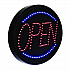 LED Oval Open Sign, 23 x 14, Black Frame, Blue/Red Graphics (ALP49702)