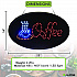 LED Oval Coffee Sign, 23 x 14, Black Frame, Blue/Red Graphics (ALP49705)