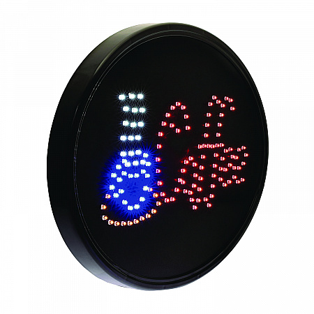 LED Oval Coffee Sign, 23 x 14, Black Frame, Blue/Red Graphics (ALP49705)