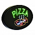 LED Oval Pizza Sign, 23 x 14, Black Frame, Green/Orange/Red/White Graphics (ALP49707)
