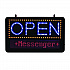 LED Programmable Message Board Open Sign, 22 x 13, Black Frame, Blue/Red Graphics (ALP49710)