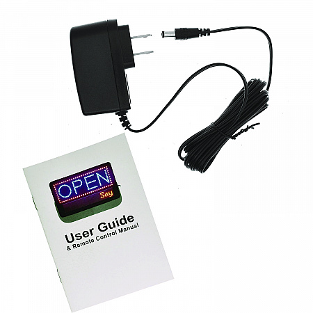 LED Programmable Message Board Open Sign, 22 x 13, Black Frame, Blue/Red Graphics (ALP49710)
