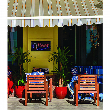 LED Rectangular Beer Sign, 19 x 10, Black Frame, Blue/Green/Orange/Red/White Graphics (ALP49714)