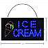 LED Rectangular Ice Cream Sign, 19 x 10, Black Frame, Blue/Green/Orange/Red/White Graphics (ALP49713)