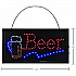 LED Rectangular Beer Sign, 19 x 10, Black Frame, Blue/Green/Orange/Red/White Graphics (ALP49714)