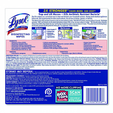 Disinfecting Wipes, 1-Ply, 7 x 7.25, Crisp Linen, White, 80 Wipes/Canister (89346)