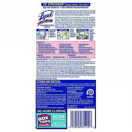 Disinfecting Wipes, 1-Ply, 7 x 7.25, Lemon and Lime Blossom, White, 35 Wipes/Canister, 12 Canisters/Carton (81145CT)