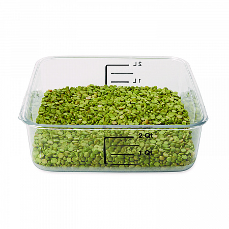 SpaceSaver Square Containers, 2 qt, 8.8 x 8.75 x 2.7, Clear, Plastic (6302CLE)