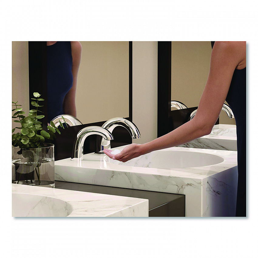 One Shot Soap Dispenser - Touch Free, Foam, 800 mL/1,600 mL, 1.9 x 5.5 x 4, Polished Chrome (4870465)