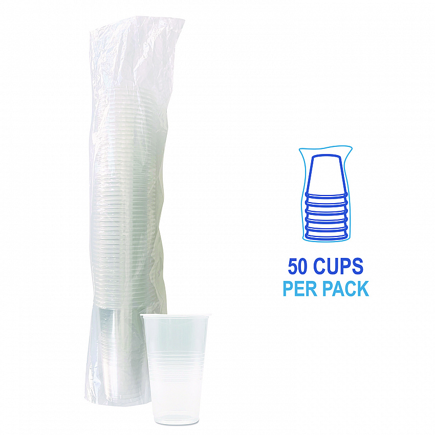 Translucent Plastic Cold Cups, 20 oz, Clear, 50/Pack (TRANSCUP20PK)