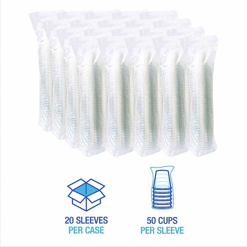 Clear Plastic PET Cups, Squat, 9 oz, 1,000/Carton (PET9S)