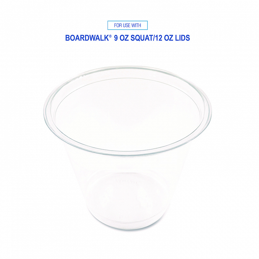 Clear Plastic PET Cups, Squat, 9 oz, 1,000/Carton (PET9S)