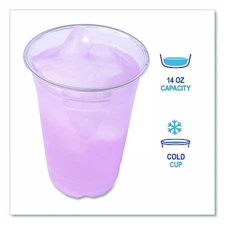 Clear Plastic PET Cups, 14 oz, 50/Bag, 20 Bags/Carton (PET14)