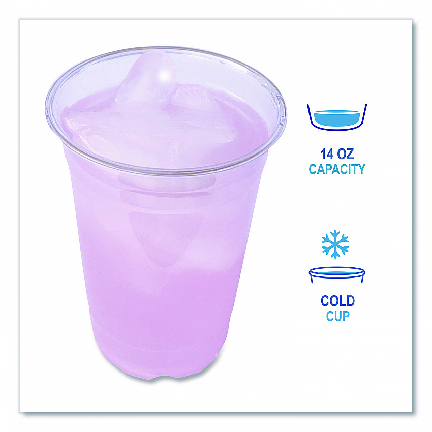 Clear Plastic PET Cups, 14 oz, 50/Bag, 20 Bags/Carton (PET14)