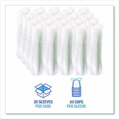 Clear Plastic PET Cups, 14 oz, 50/Bag, 20 Bags/Carton (PET14)