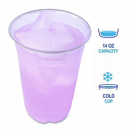 Clear Plastic PET Cups, 14 oz, 50/Pack (PET14PK)