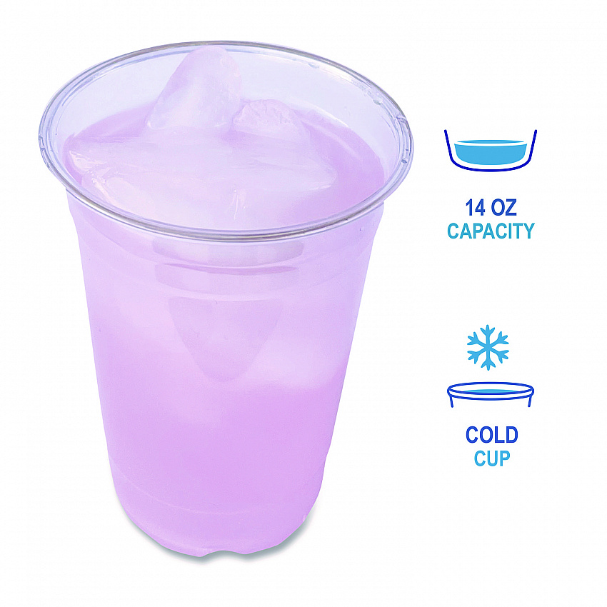 Clear Plastic PET Cups, 14 oz, 50/Pack (PET14PK)