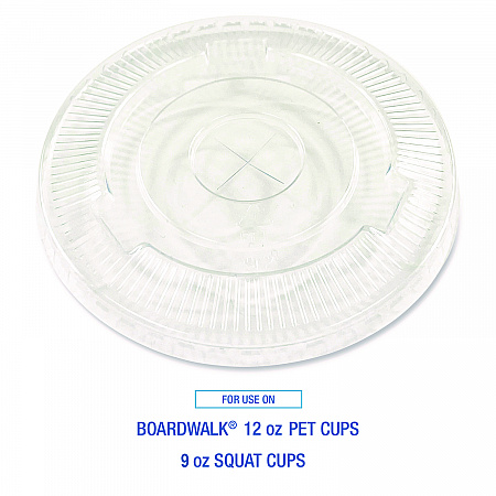 PET Cold Cup Straw-Slot Lids, Fits 9 oz to 10 oz Cold Cups, Plastic, Clear, 100/Pack (PET910STRAPK)